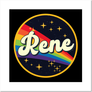 Rene // Rainbow In Space Vintage Style Posters and Art